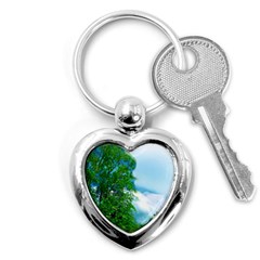 Airbrushed Sky Key Chain (heart) by Fractalsandkaleidoscopes