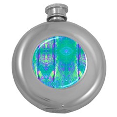 Tank Blue  #scottfreear T= N Green Purple Img 1589 Round Hip Flask (5 Oz) by ScottFreeArt