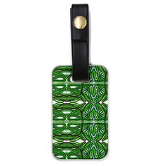 My Paint My Pallet Brocade Green Scarabs Luggage Tag (one Side) by ScottFreeArt