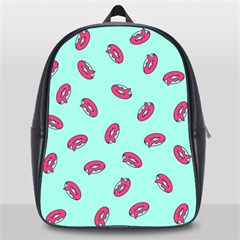 Donuts Pattern Food Colourful School Bag (large) by Vaneshart