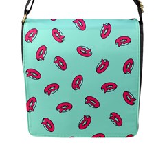 Donuts Pattern Food Colourful Flap Closure Messenger Bag (l) by Vaneshart