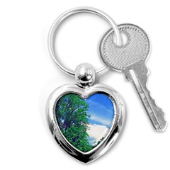 Drawing Of A Summer Day Key Chain (heart) by Fractalsandkaleidoscopes