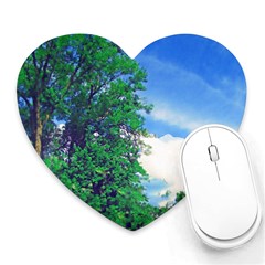 Drawing Of A Summer Day Heart Mousepads by Fractalsandkaleidoscopes