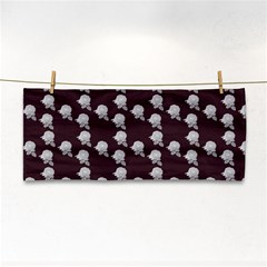 White Rose In Maroon Hand Towel by snowwhitegirl