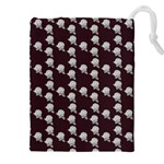 White Rose In Maroon Drawstring Pouch (5XL) Front