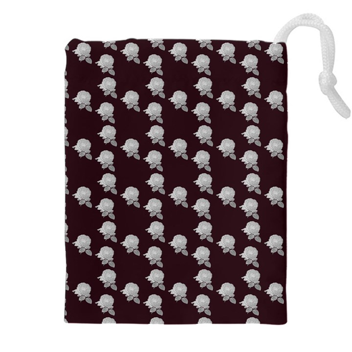 White Rose In Maroon Drawstring Pouch (5XL)