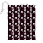 White Rose In Maroon Drawstring Pouch (5XL) Back