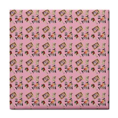 Robin Art Pink Pattern Tile Coaster by snowwhitegirl