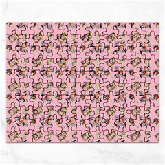 Robin Art Pink Pattern Rectangular Jigsaw Puzzl by snowwhitegirl