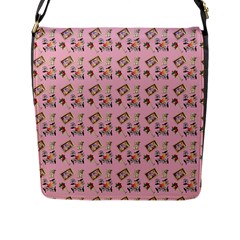 Robin Art Pink Pattern Flap Closure Messenger Bag (l) by snowwhitegirl