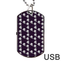 White Rose In Purple Dog Tag Usb Flash (one Side) by snowwhitegirl