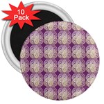 Doily Only Pattern Purple 3  Magnets (10 pack)  Front