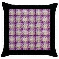 Doily Only Pattern Purple Throw Pillow Case (black) by snowwhitegirl