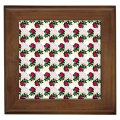 Doily Rose Pattern White Framed Tile by snowwhitegirl