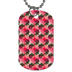 Doily Rose Pattern Watermelon Pink Dog Tag (two Sides) by snowwhitegirl