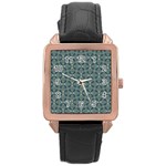 Pattern1 Rose Gold Leather Watch  Front