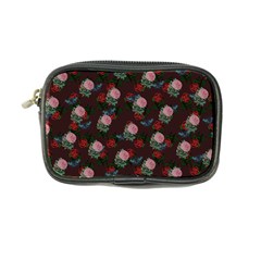 Dark Floral Butterfly Burgundy Coin Purse by snowwhitegirl