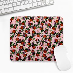 Fiola Pattern Pink Large Mousepads by snowwhitegirl