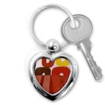 Sophie Taeuber Arp, Composition à Motifs D arceaux Ou Composition Horizontale Verticale Key Chain (Heart) Front