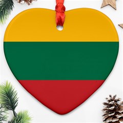 Lithuania Flag Heart Ornament (two Sides) by FlagGallery