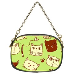 Cute Hand Drawn Cat Seamless Pattern Chain Purse (one Side) by Vaneshart