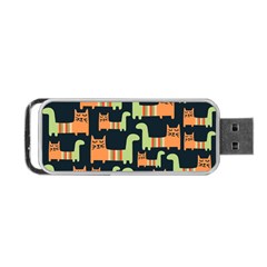 Seamless Pattern With Cats Portable Usb Flash (two Sides) by Vaneshart