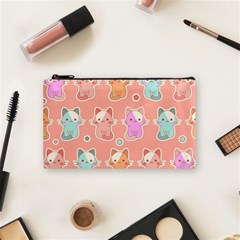 Cute Kawaii Kittens Seamless Pattern Cosmetic Bag (small) by Vaneshart