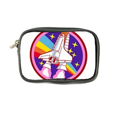 Pink Rainbow Rocket Coin Purse by Wegoenart