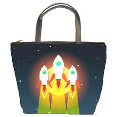 Rocket Take Off Missiles Cosmos Bucket Bag by Wegoenart