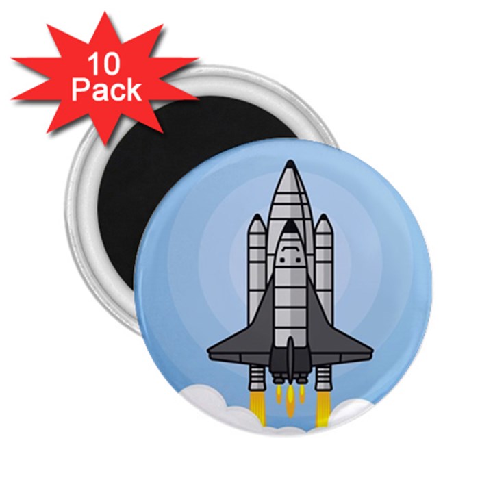 Rocket Shuttle Spaceship Science 2.25  Magnets (10 pack) 