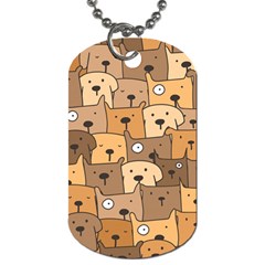 Cute Dog Seamless Pattern Background Dog Tag (two Sides) by Nexatart