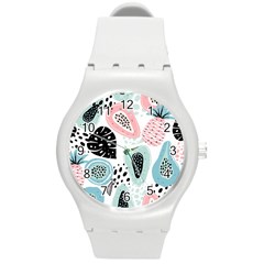 Seamless Pattern With Fruits Round Plastic Sport Watch (m) by Nexatart