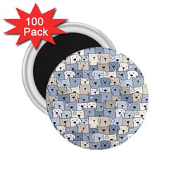 Cute Dog Seamless Pattern Background 2 25  Magnets (100 Pack)  by Nexatart