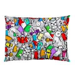 Graffiti Characters Seamless Pattern Pillow Case by Nexatart