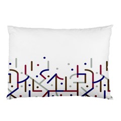 Lines And Dots Motif Geometric Print Pillow Case by dflcprintsclothing