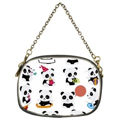 Playing Pandas Cartoons Chain Purse (one Side) by Vaneshart