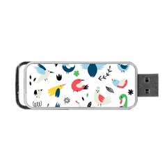 Vector Set Isolates With Cute Birds Scandinavian Style Portable Usb Flash (two Sides) by Vaneshart