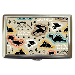 Seamless Pattern With Dinosaurs Silhouette Cigarette Money Case by Vaneshart