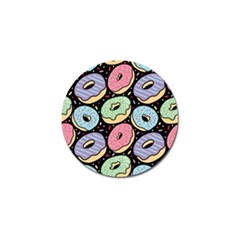 Colorful Donut Seamless Pattern On Black Vector Golf Ball Marker (10 Pack) by Sobalvarro