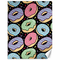 Colorful Donut Seamless Pattern On Black Vector Canvas 12  X 16  by Sobalvarro