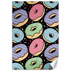 Colorful Donut Seamless Pattern On Black Vector Canvas 20  X 30  by Sobalvarro