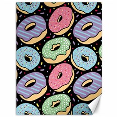 Colorful Donut Seamless Pattern On Black Vector Canvas 36  X 48  by Sobalvarro