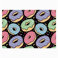 Colorful Donut Seamless Pattern On Black Vector Large Glasses Cloth by Sobalvarro