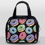 Colorful Donut Seamless Pattern On Black Vector Classic Handbag (Two Sides) Front