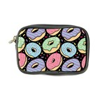 Colorful Donut Seamless Pattern On Black Vector Coin Purse Front