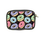 Colorful Donut Seamless Pattern On Black Vector Coin Purse Back