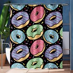 Colorful Donut Seamless Pattern On Black Vector Shower Curtain 60  x 72  (Medium)  60 x72  Curtain