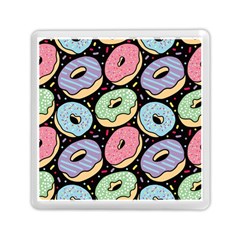 Colorful Donut Seamless Pattern On Black Vector Memory Card Reader (square) by Sobalvarro