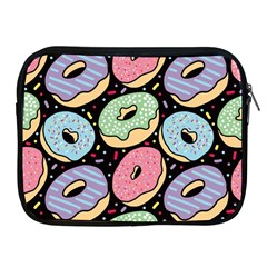 Colorful Donut Seamless Pattern On Black Vector Apple Ipad 2/3/4 Zipper Cases by Sobalvarro