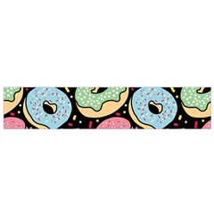 Colorful Donut Seamless Pattern On Black Vector Small Flano Scarf by Sobalvarro